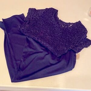 Ladies beautiful lounging pjs. Lace top & soft fabric pants with stretch. NWTags